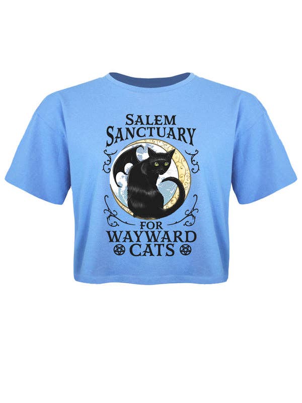 Salem Sanctuary For Wayward Cats Blue Crop Top