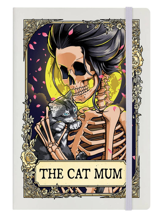 Deadly Tarot RIP - The Cat Mum Cream A5 Hard Cover Notebook