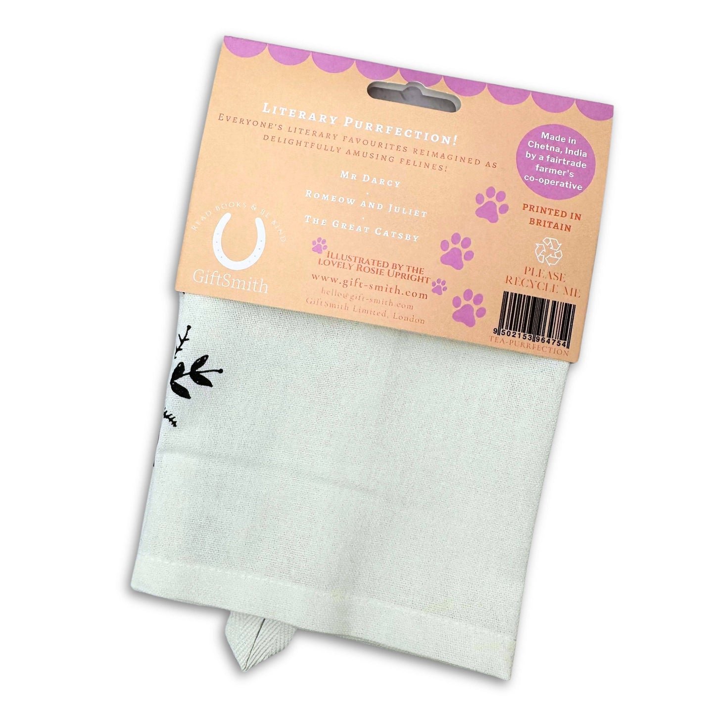 Literary Purrfection: Fairtrade Cotton Cat Tea Towel