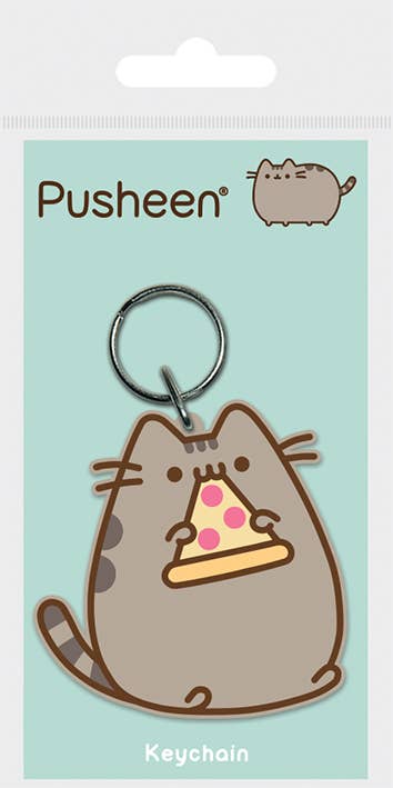 Pusheen (Pizza) Rubber Keychain