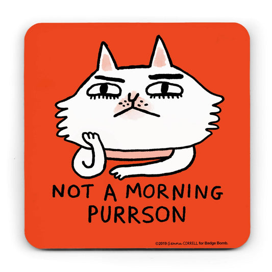 Morning Purrson Cat Coaster