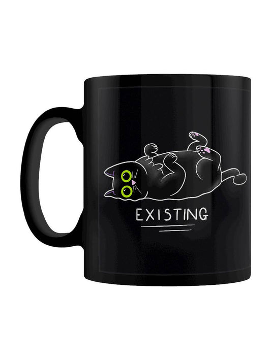 Shadow The Existing Kitten Black Mug