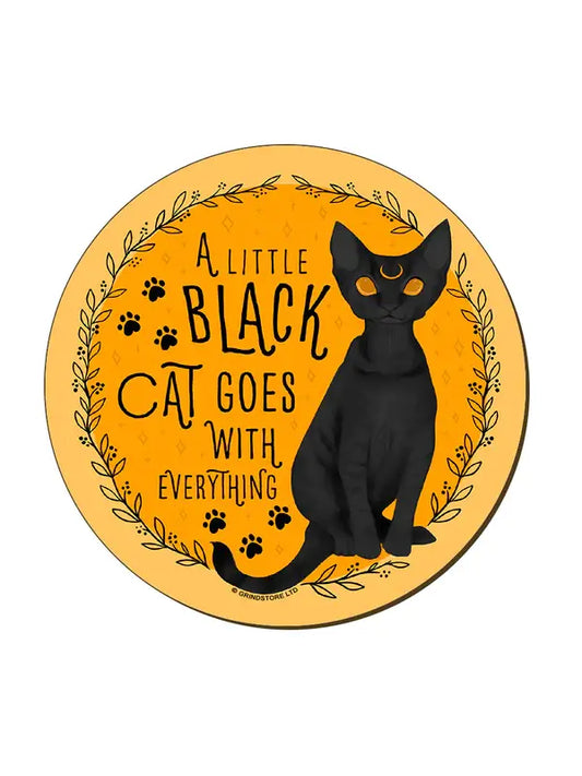 A Little Black Cat Goes With Everything Coaster