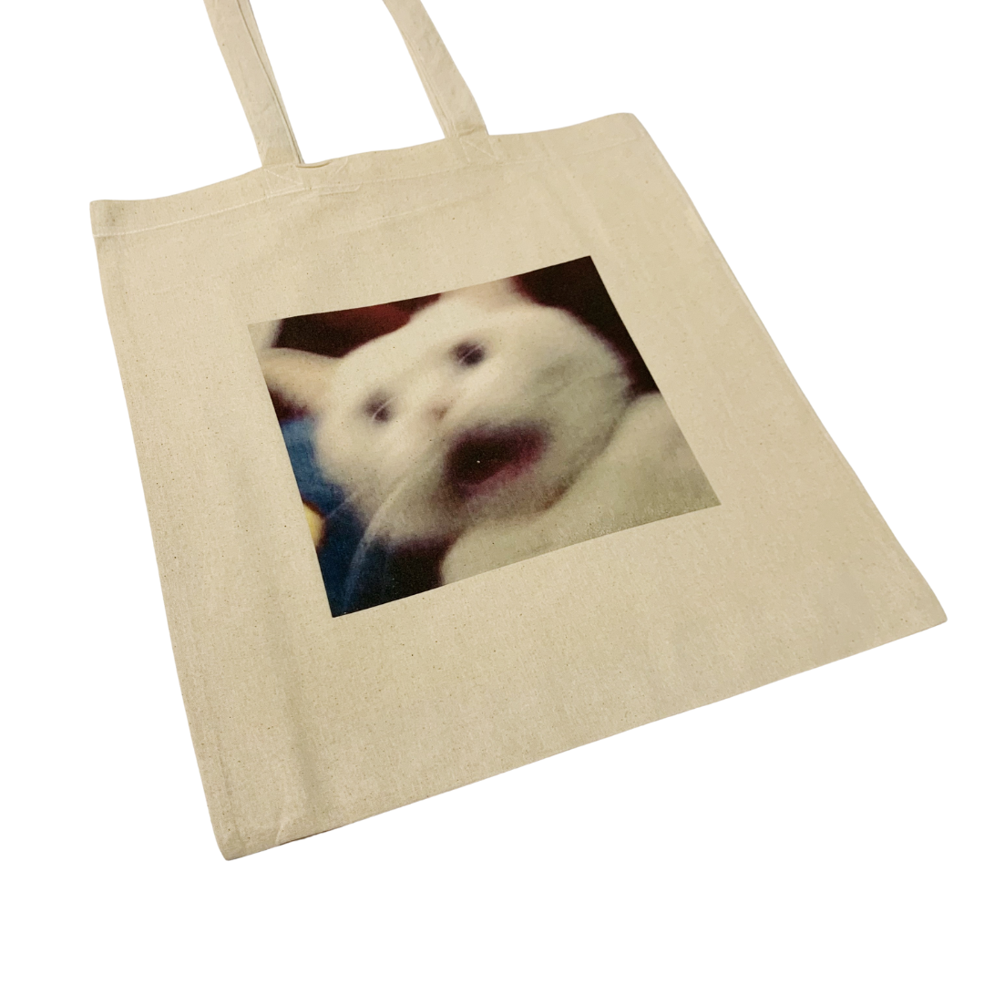 Scared Cat Meme Tote Bag Funny Screaming Cat