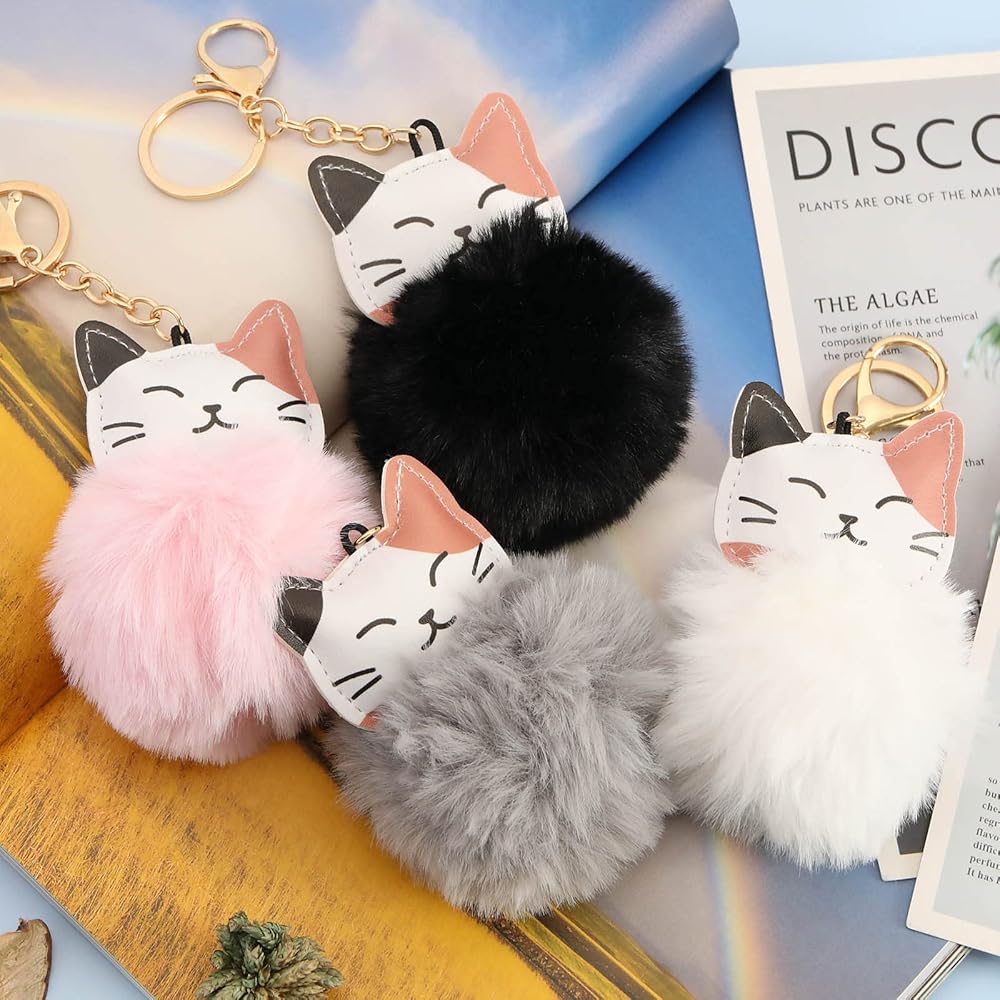 Fluffy Cat Keyring