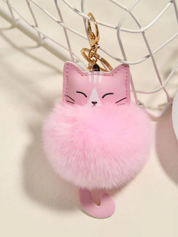 Fluffy Cat Keyring