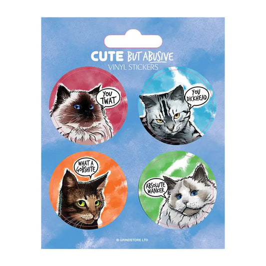 Cute but Abusive Rude Cat Stickers