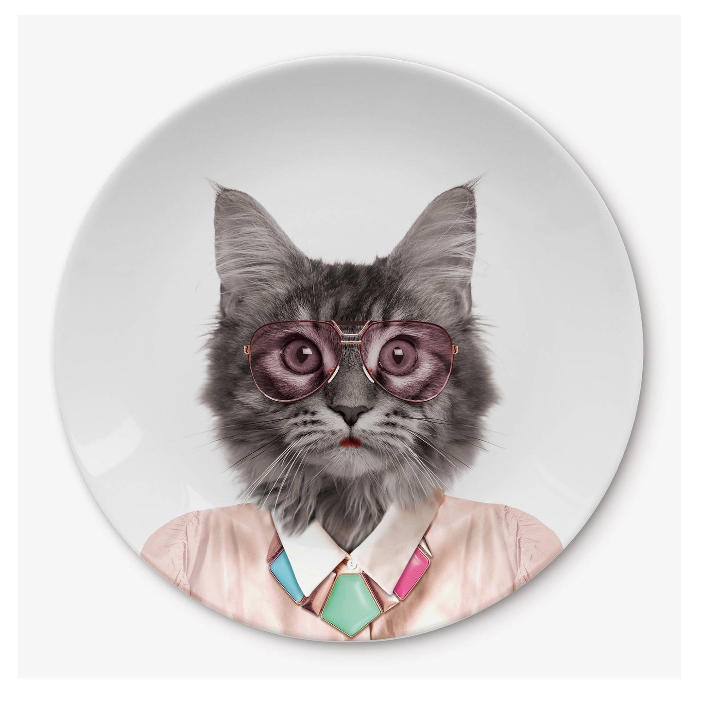 Wild Dining Cat Plate