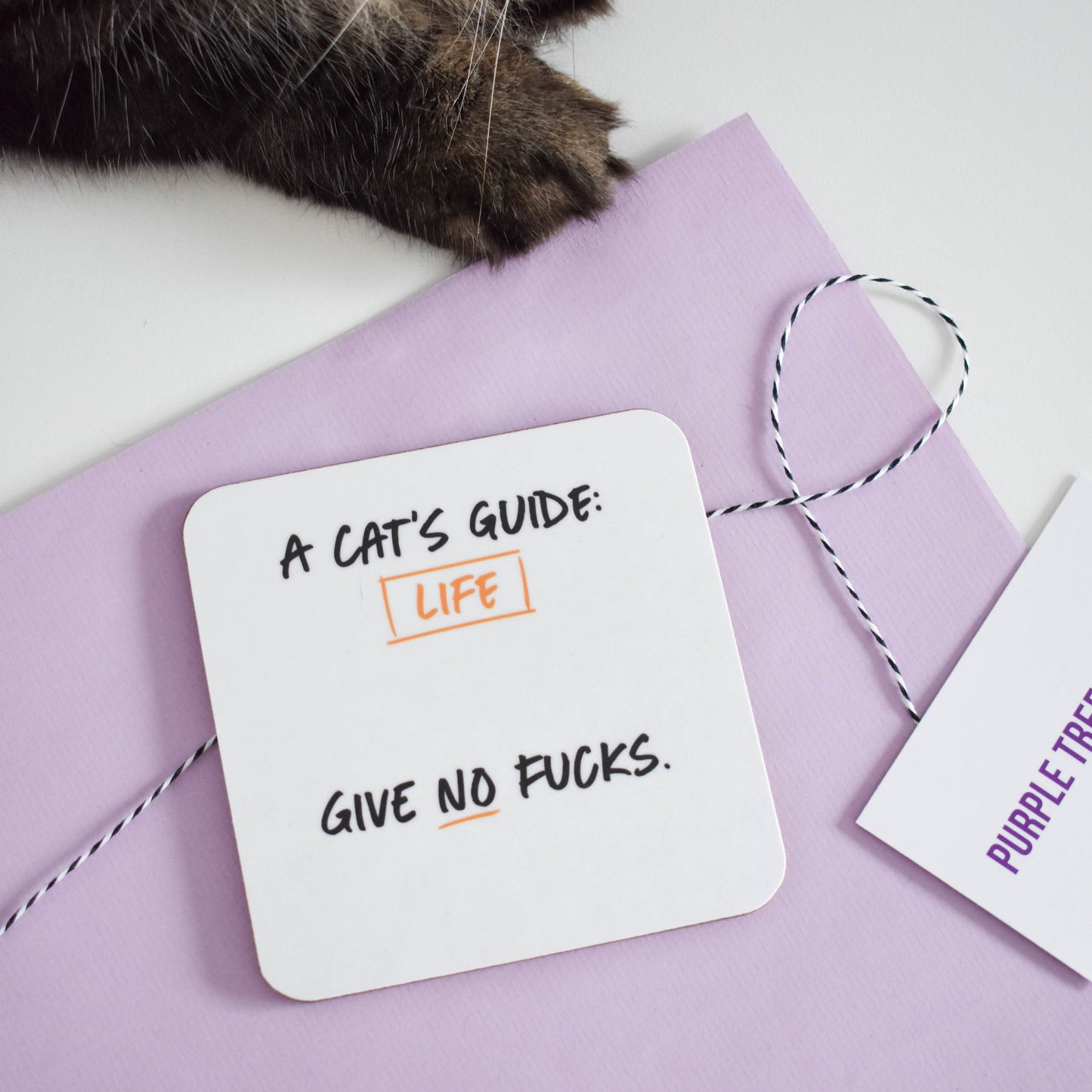 Cat's Guide to Life Rude Coaster - Give No F*cks