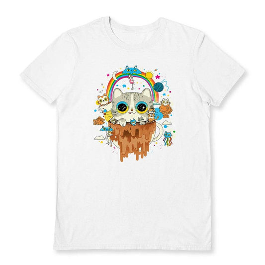 Unisex Cat Tripping White T-Shirt